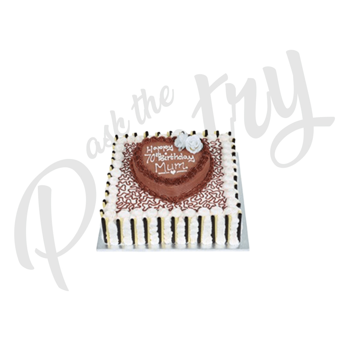 2 Tier Square & Heart Cake - Customizable Delights 2T SQ&HRT